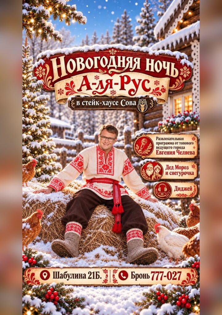 Новогодняя ночь А-ля-Рус в стейк-хаусе Сова